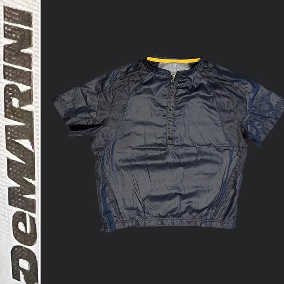 DeMarini 1/4 Zip Black Wind & Rain Batting Practice Short Sleeve |Unisex Small - Picture 2 of 16